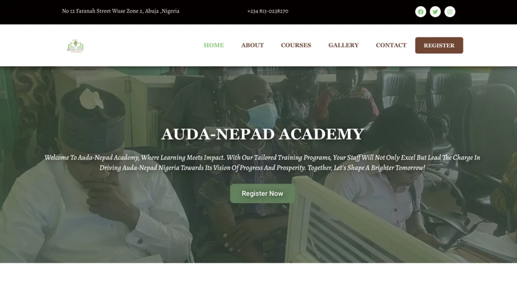 AUDA-NEPAD ACADEMY WEBSITE_Stoic-B Technologies LTD_Web Design Agency Abuja Nigeria