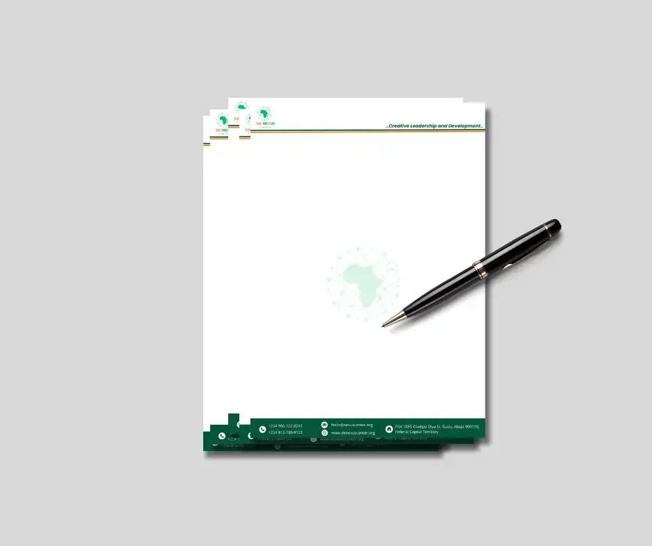 DE-NEXUS CENTER Letterhead Mockup
