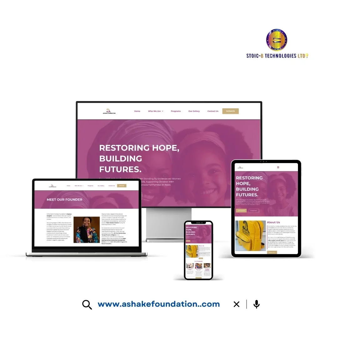 ASHAKE FOUNDATION WEB DESIGN CASE STUDY | STOIC-B TECHNOLOGIES LTD ...
